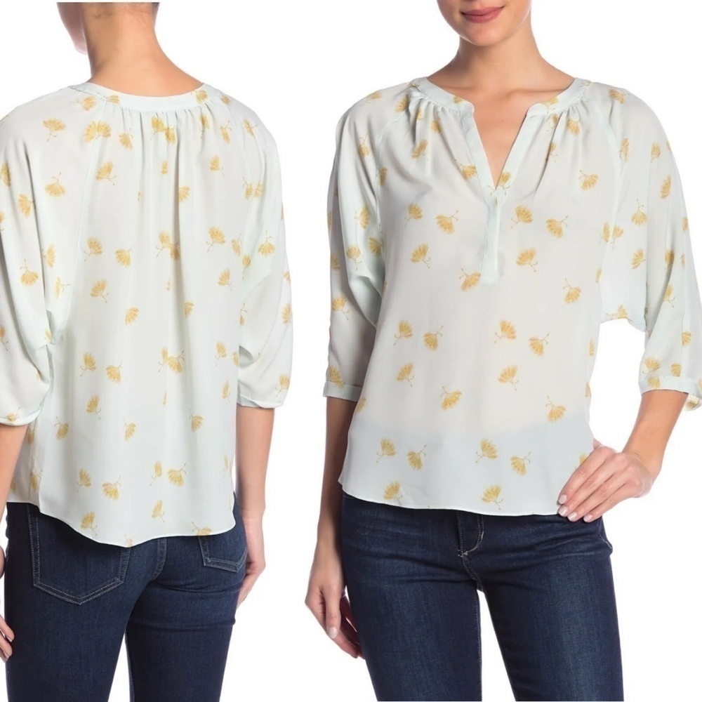 JOIE Yareli Printed V-Neck Lightweight Blouse Size Medium